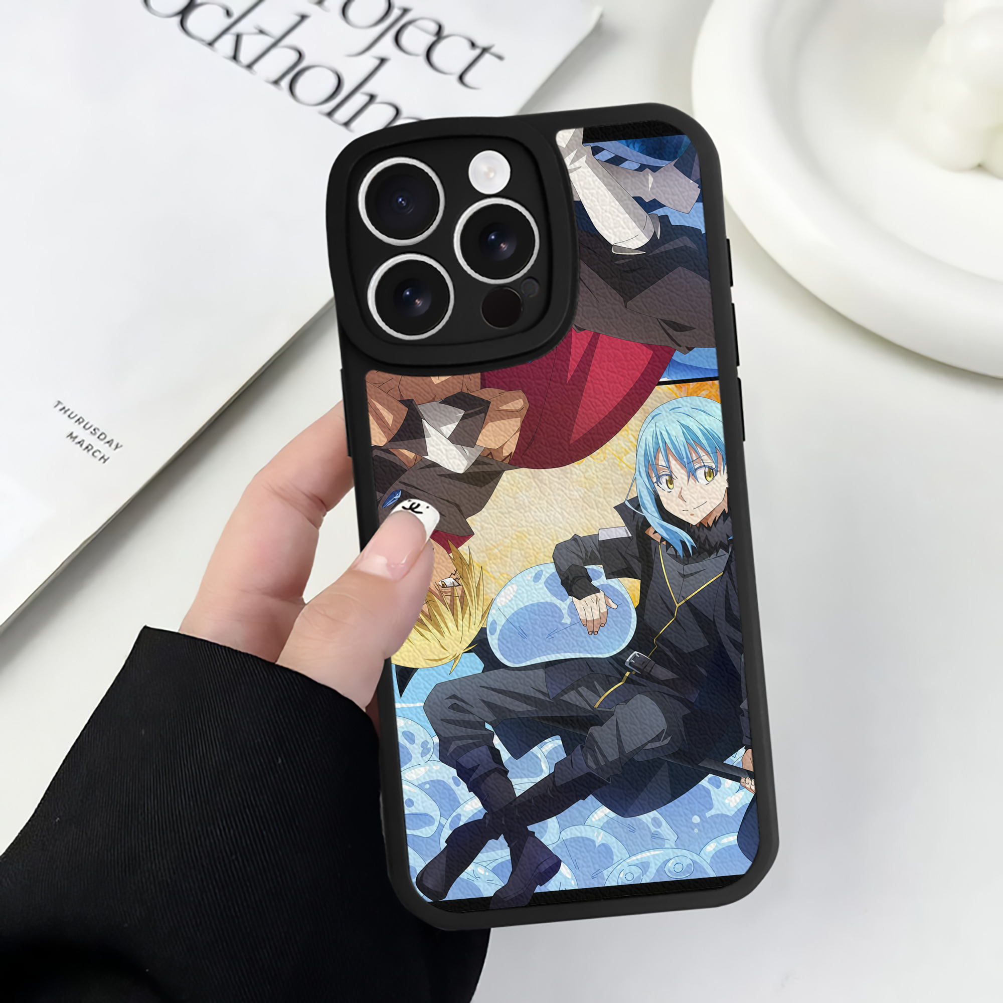 （画像用） 転スラ Regarding Reincarnated to Slime 【iPhone 16シリーズ対応】シリコンスマホケース（レザー調） 材質：シリコン
